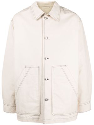 MARANT Lawrence contrast-stitching shirt jacket - Neutrals