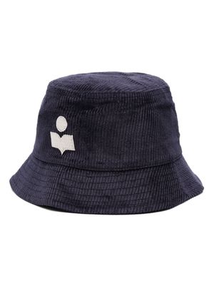MARANT logo-embroidered corduroy bucket hat - Blue