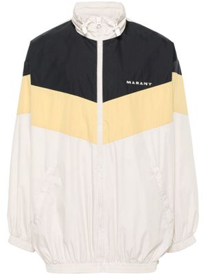 MARANT logo-embroidered oversized jacket - Neutrals