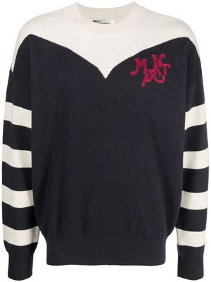 MARANT logo-embroidered two-tone jumper - Grey