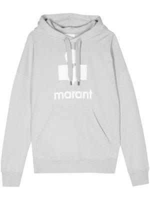 MARANT logo-flocked jersey hoodie - Blue