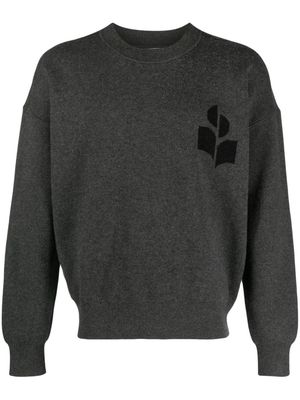 MARANT logo-intarsia fine-knit jumper - Grey