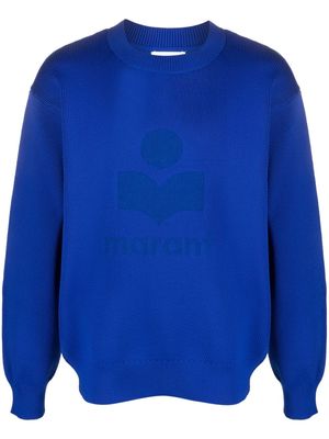 MARANT logo-jacquard fine-knit sweatshirt - Blue