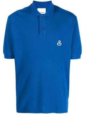 MARANT logo-patch polo shirt - Blue
