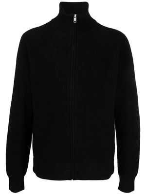 MARANT logo-patch ribbed-knit cardigan - Black