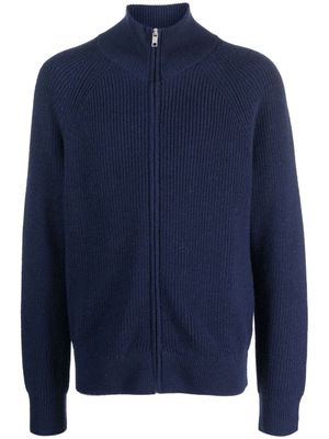 MARANT logo-patch wool jacket - Blue