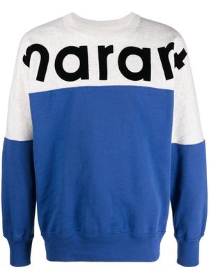 MARANT logo-print colour-block sweatshirt - Blue