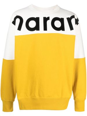 MARANT logo-print colour-block sweatshirt - Yellow