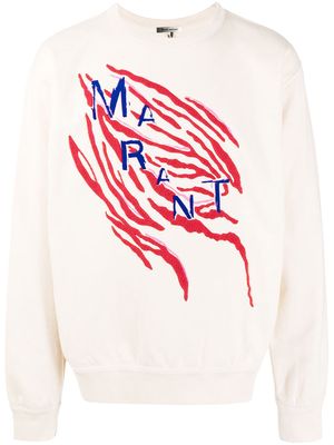 MARANT logo-print cotton sweatshirt - White