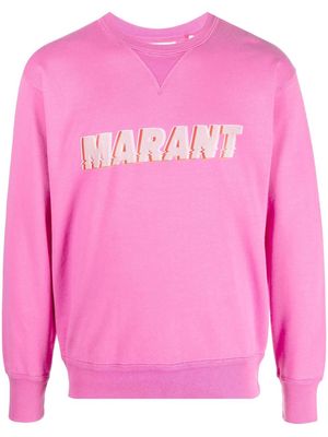 MARANT logo-print crew neck sweatshirt - Pink