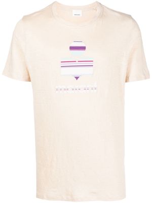 MARANT logo-print crew-neck T-shirt - Neutrals