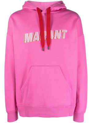 MARANT logo-print drawstring hoodie - Pink