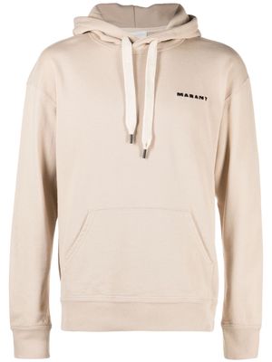MARANT logo-print hoodie - Neutrals