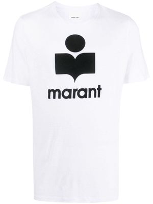 MARANT logo-print linen T-shirt - White