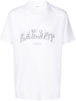 MARANT logo-print organic-cotton T-shirt - White