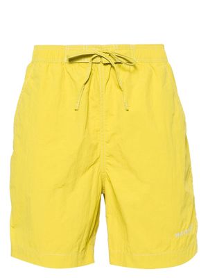 MARANT logo-print tie-fastening swim shorts - Yellow