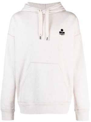 MARANT Malek embroidered-logo hoodie - Neutrals
