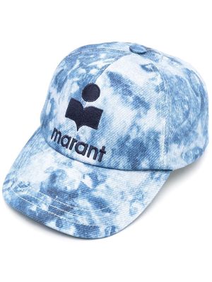 MARANT marbled-print logo cap - Blue