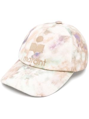 MARANT marbled-print logo cap - Neutrals