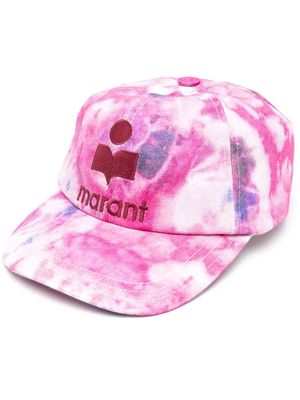 MARANT marbled-print logo cap - Pink