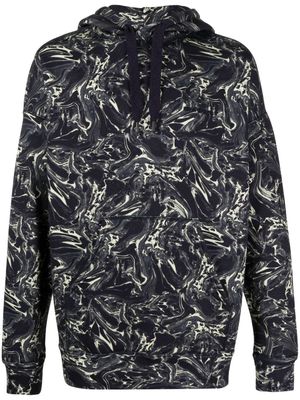 MARANT Marvin abstract-pattern cotton blend hoodie - Blue