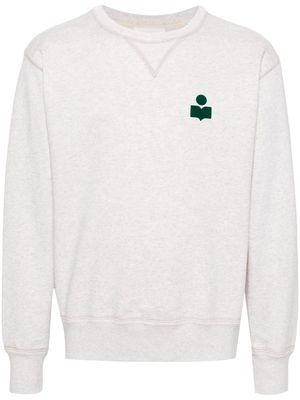MARANT Mike flocked-logo sweatshirt - Neutrals