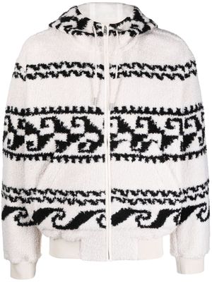 MARANT Mikori graphic-print fleece hoodie - White