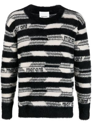 MARANT Orson logo-print striped jumper - Black