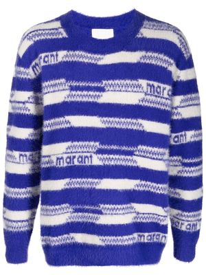 MARANT Orson logo-print striped jumper - Blue