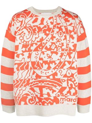 MARANT paisley-print sweatshirt - Neutrals
