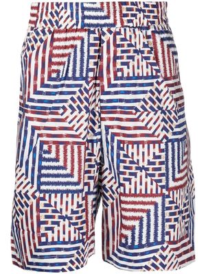 MARANT pattern-print deck shorts - Blue