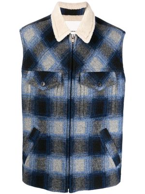 MARANT plaid check-pattern gilet - Blue