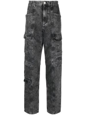 MARANT stonewashed straight-leg cargo jeans - Black
