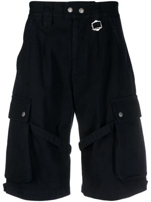 MARANT strap-detailing cotton cargo shorts - Blue