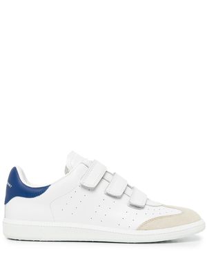 MARANT touch-strap leather sneakers - White