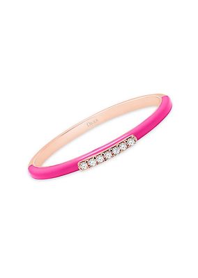 Marbella 14K Pink Gold, Pink Enamel & Diamond Ring