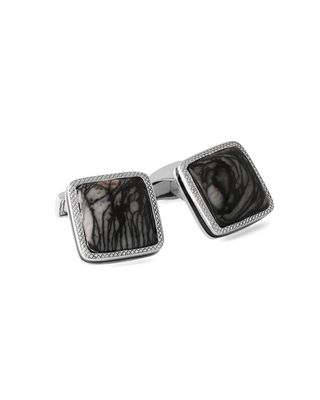 Marble Quartzite Silver Cufflinks