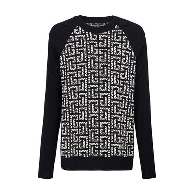 Marbled monogram wool sweater