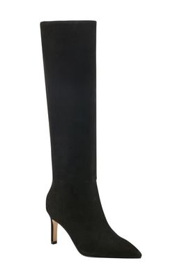 Marc Fisher LTD Georgiey Pointed Toe Knee High Boot in Black Suede