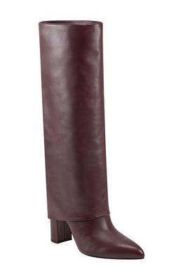 Marc Fisher LTD Leina Foldover Shaft Pointed Toe Knee High Boot in Dark Red 600