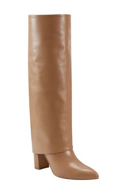 Marc Fisher LTD Leina Foldover Shaft Pointed Toe Knee High Boot in Medium Natural 101