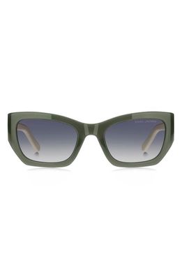 Marc Jacobs 53mm Cat Eye Sunglasses in Green/Grey Shaded Blue