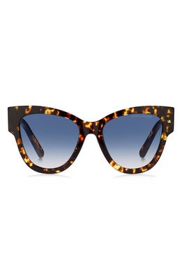 Marc Jacobs 53mm Cat Eye Sunglasses in Havana/Blue Shaded