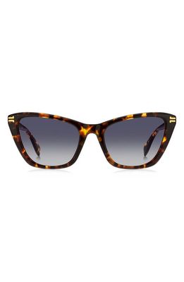 Marc Jacobs 53mm Cat Eye Sunglasses in Havana/Grey Shaded Blue