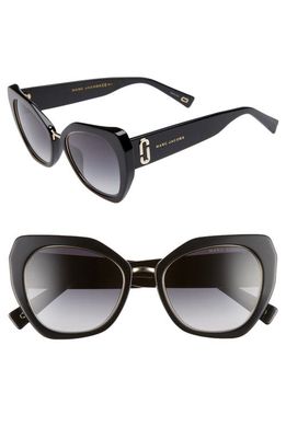 Marc Jacobs 53mm Cat Eye Sunglasses in White Stripe