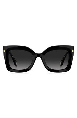Marc Jacobs 53mm Gradient Polarized Square Sunglasses in Black/Grey Shaded