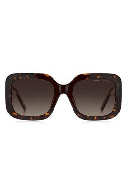 Marc Jacobs 53mm Polarized Square Sunglasses in Havana/Brown Gradient