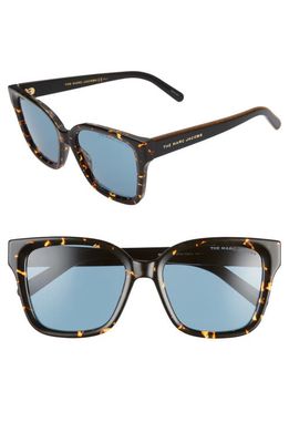 Marc Jacobs 53mm Square Sunglasses in Havana Black/Blue Avio