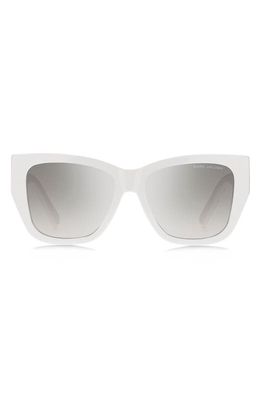 Marc Jacobs 55mm Cat Eye Sunglasses in White Grey/Grey Silver