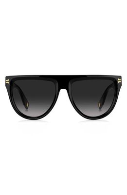Marc Jacobs 55mm Flat Top Sunglasses in Black /Grey Shaded